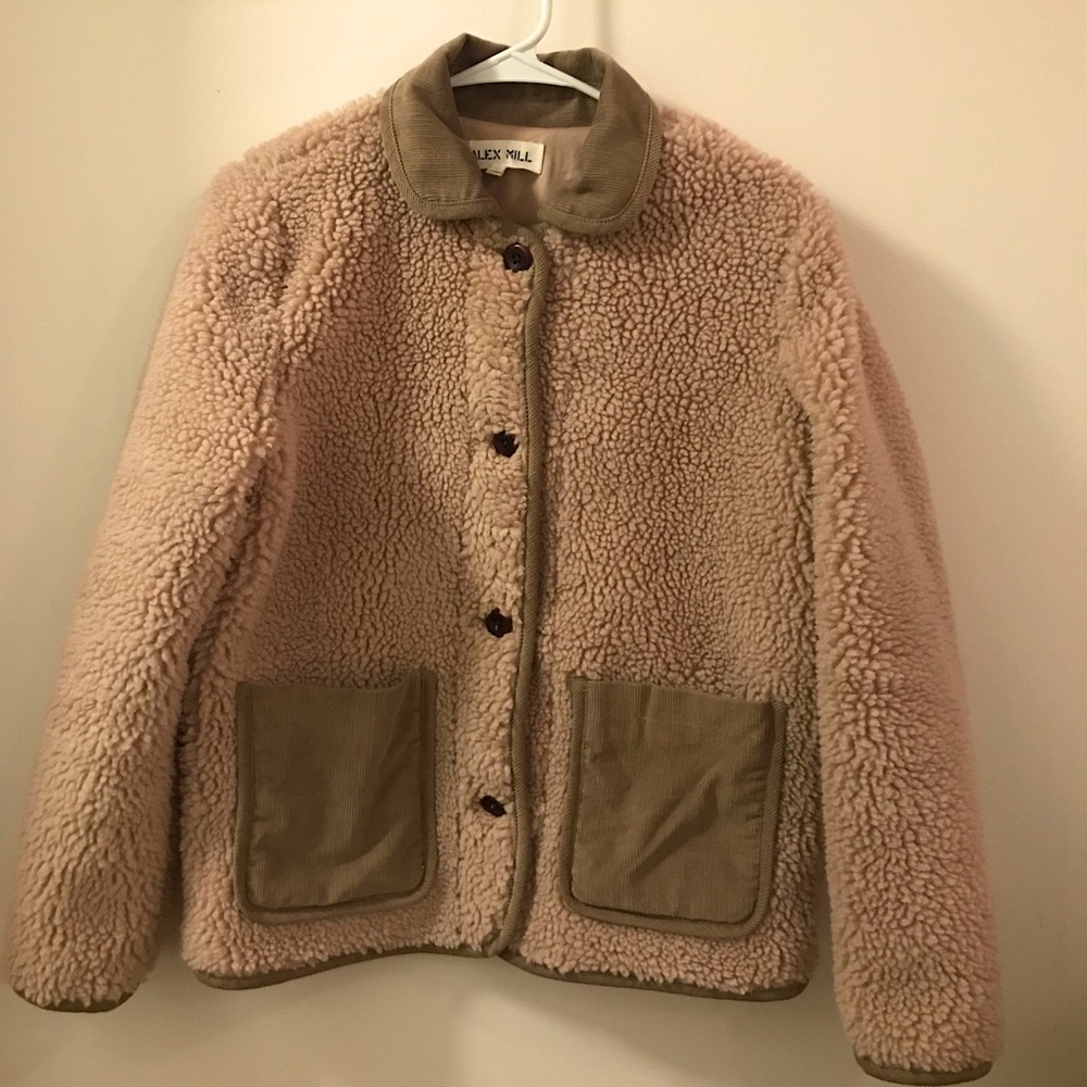 Alex Mill Sherpa coat with corduroy collar